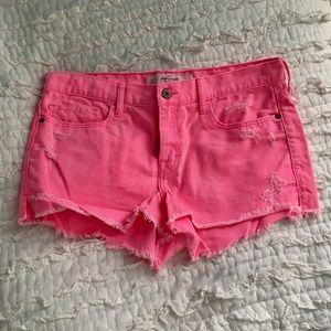 Abercrombie & Fitch Cut-Off Neon Pink Jean Shorts